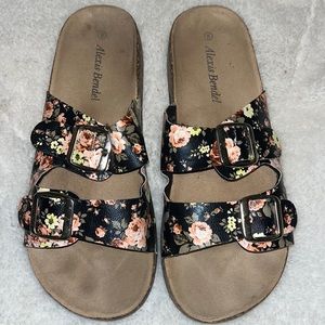 Alexis Bendel Buckled Floral Sandals